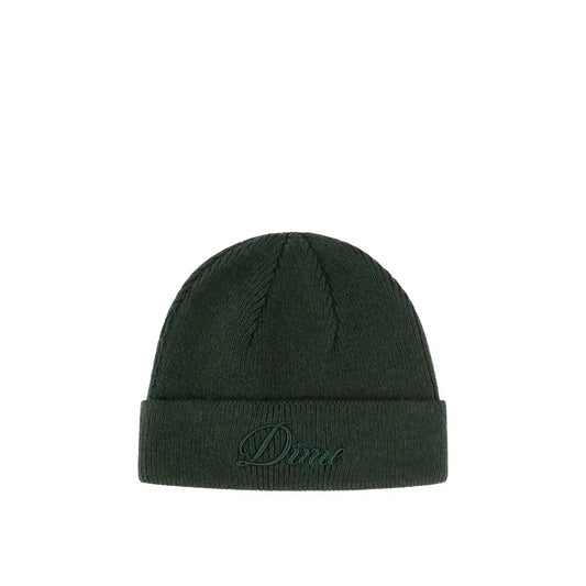 Dime Cursive Wool Fold Beanie, forest - Tiki Room Skateboards - 1