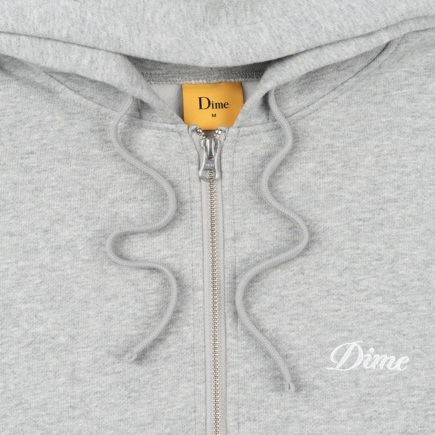 Dime Cursive Zip Hoodie, heather gray - Tiki Room Skateboards - 2