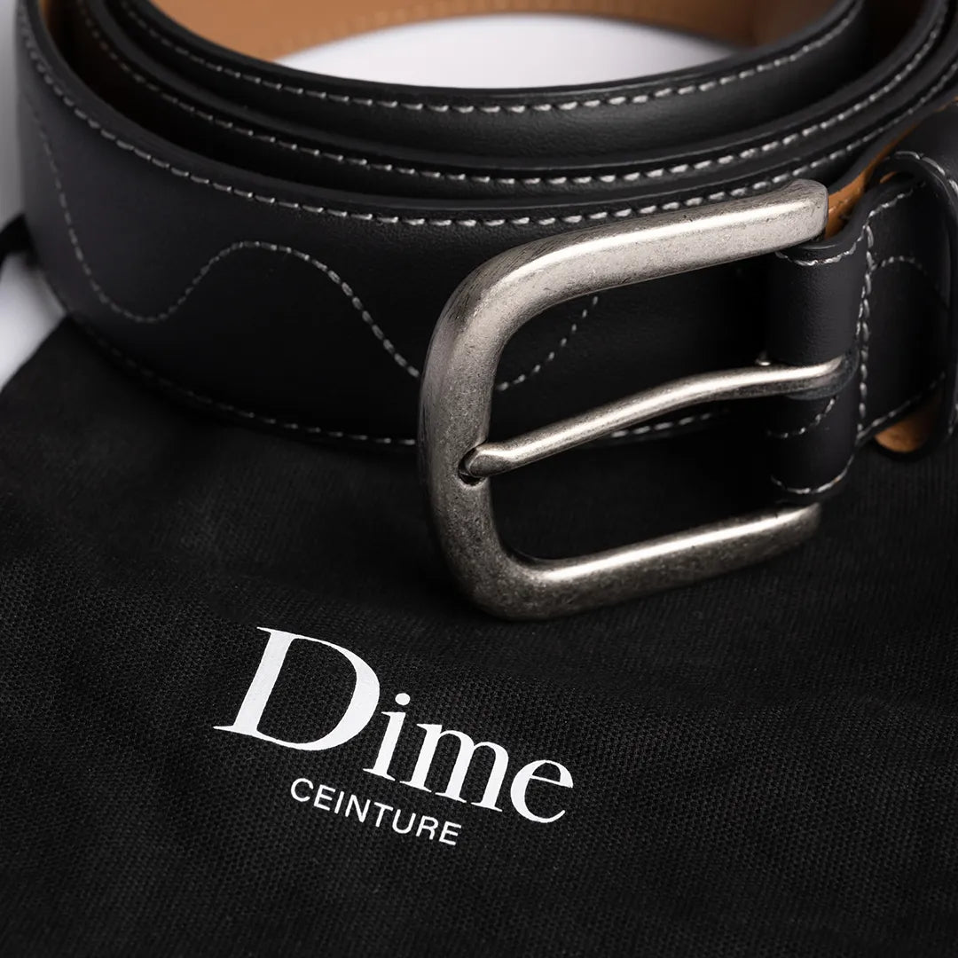 Dime Desert Leather Belt, black - Tiki Room Skateboards - 2