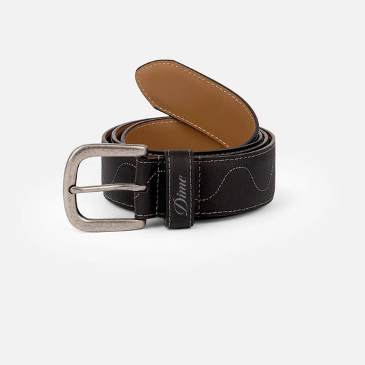 Dime Desert Leather Belt, black - Tiki Room Skateboards - 1