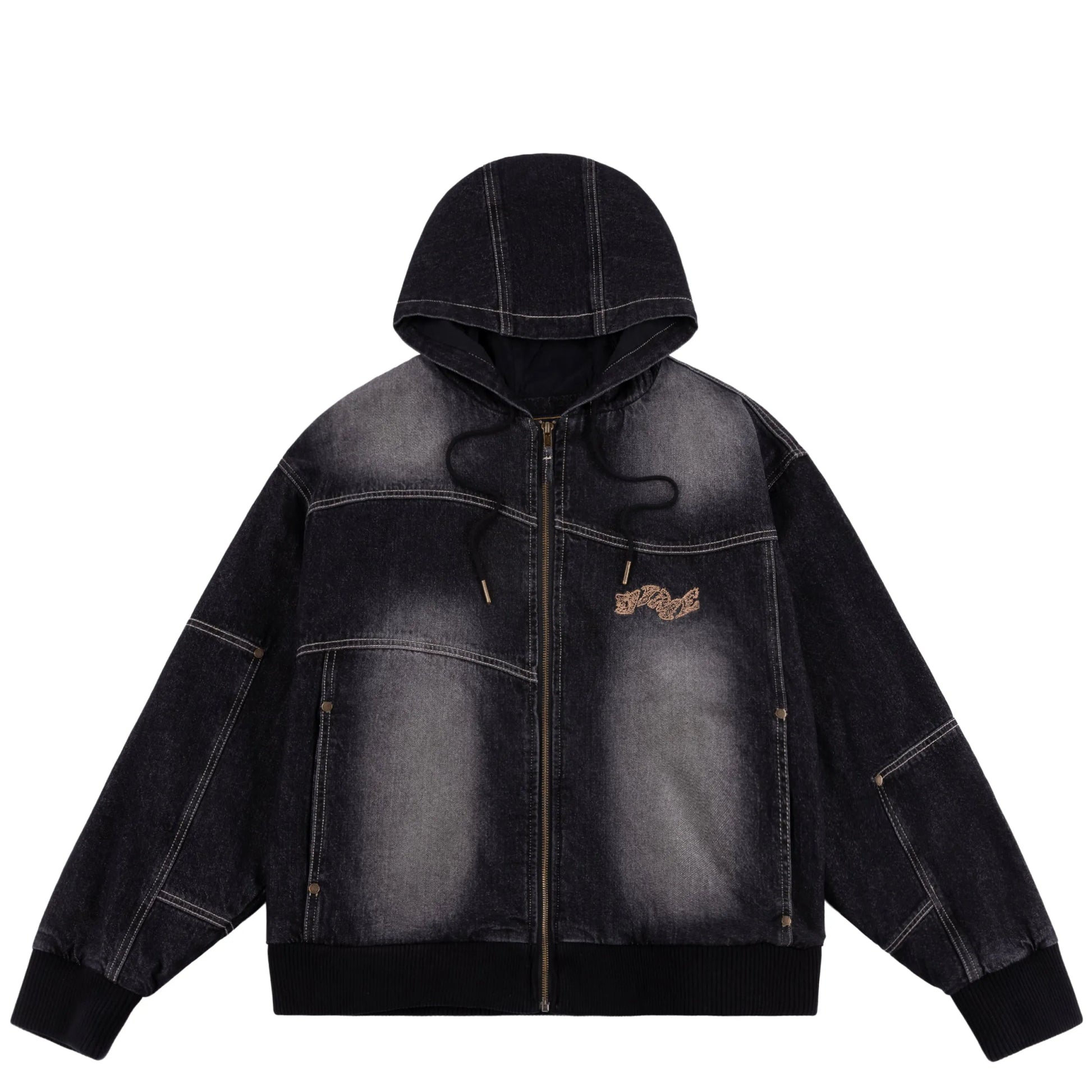 Dime Hooded Utility Jacket, sandblasted black - Tiki Room Skateboards - 1