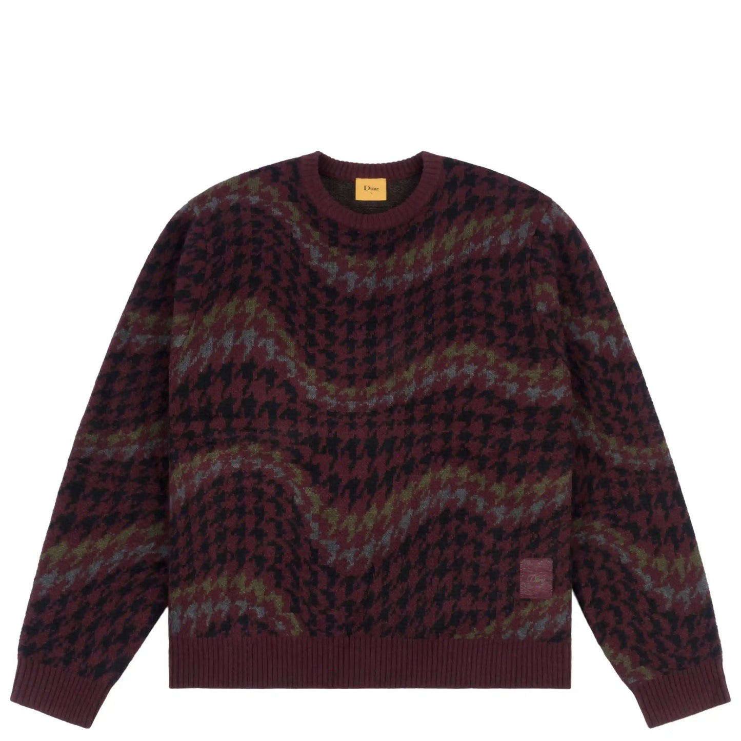 Dime Houndstooth Knit, burgundy - Tiki Room Skateboards - 1