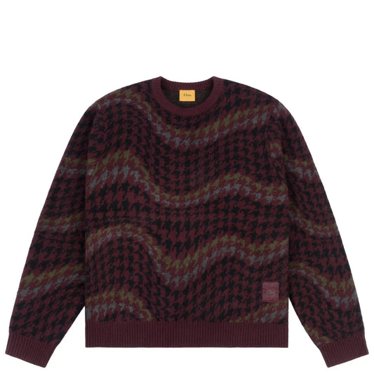 Dime Houndstooth Knit, burgundy - Tiki Room Skateboards - 1