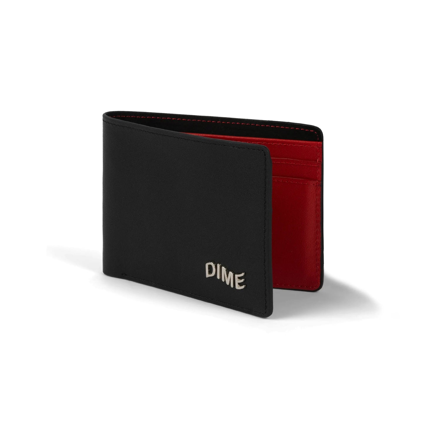 Dime Leather Bifold Wallet, black/cherry - Tiki Room Skateboards - 1