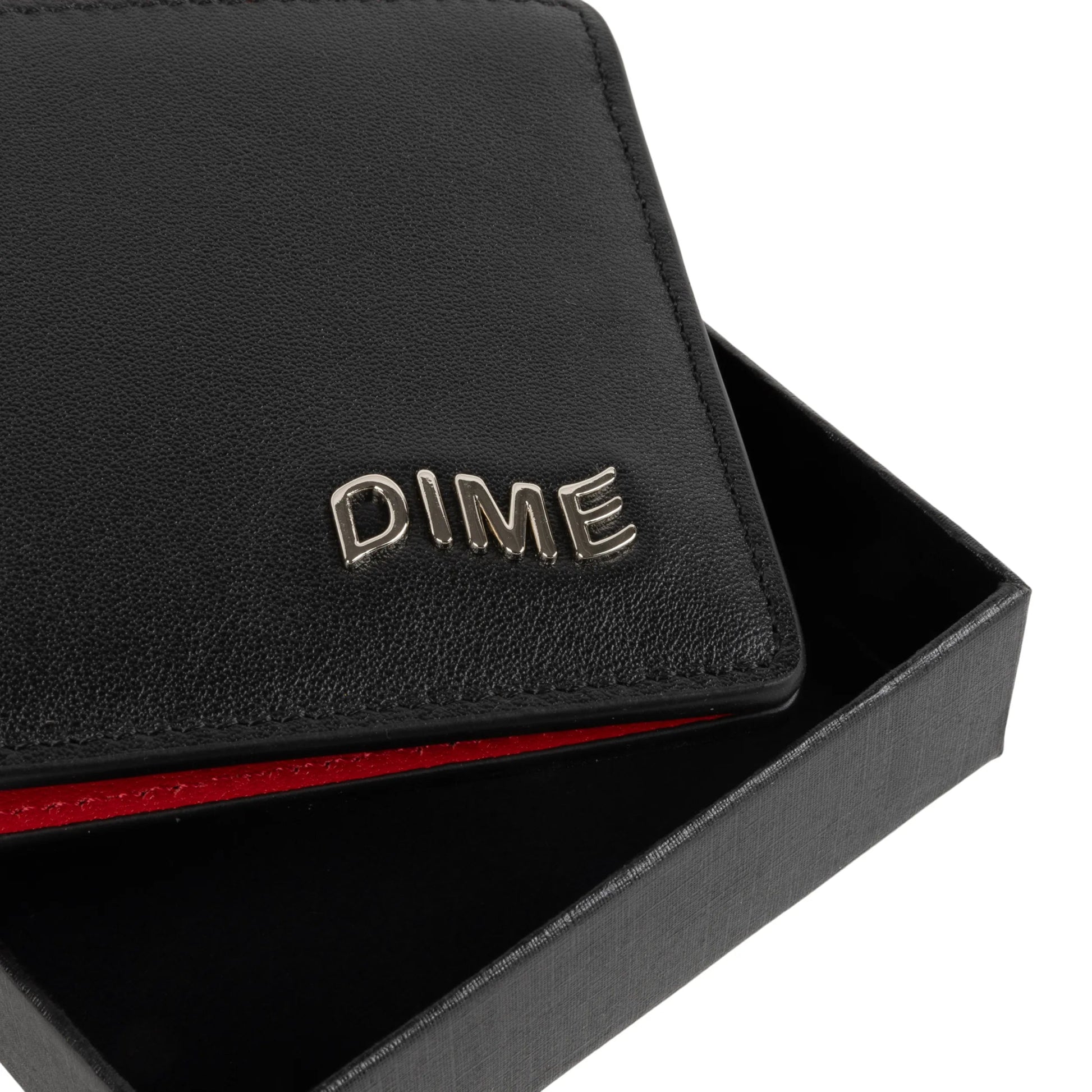 Dime Leather Bifold Wallet, black/cherry - Tiki Room Skateboards - 3