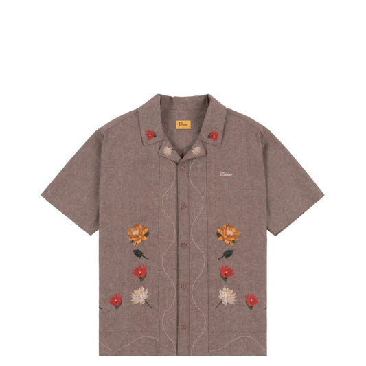 Dime Lotus Button Up Shirt, heather brown
