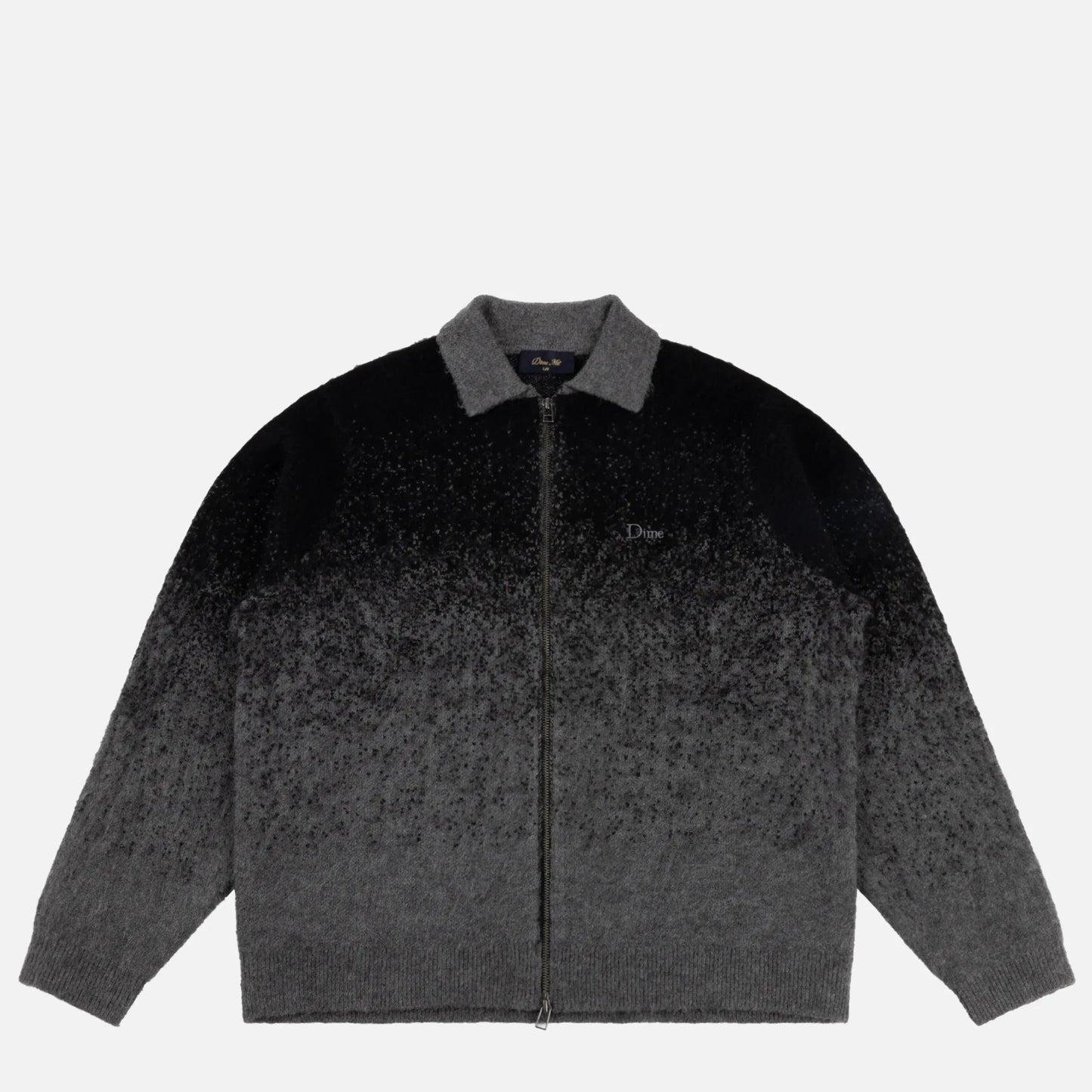Dime Mohair Double Zip Knit, black/charcoal - Tiki Room Skateboards - 1