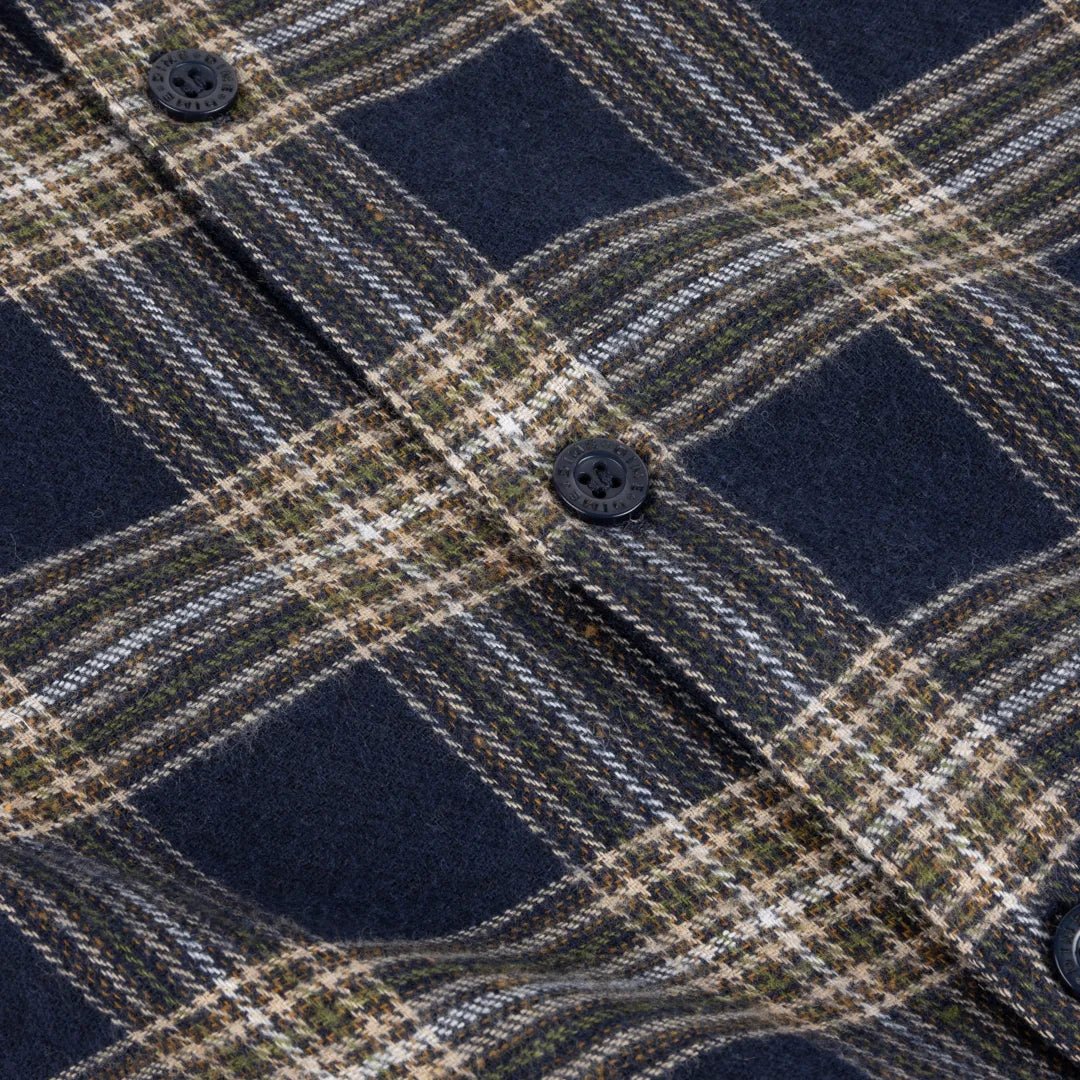 Dime Plaid Flannel Shirt, navy - Tiki Room Skateboards - 3