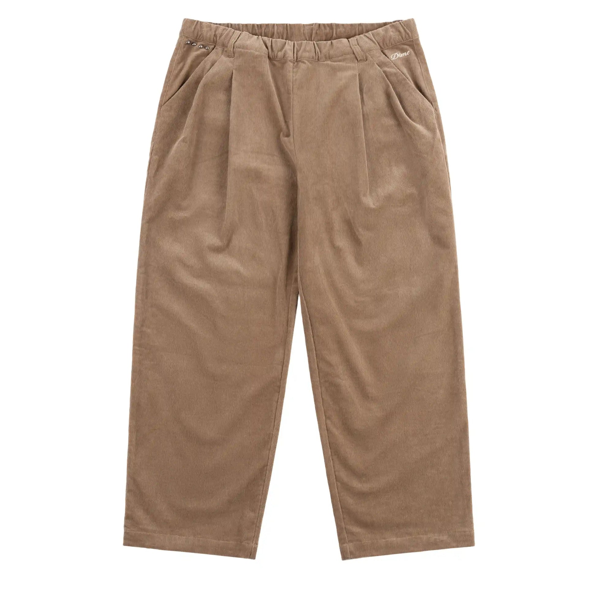 Dime Pleated Corduroy Pants, light brown - Tiki Room Skateboards - 1