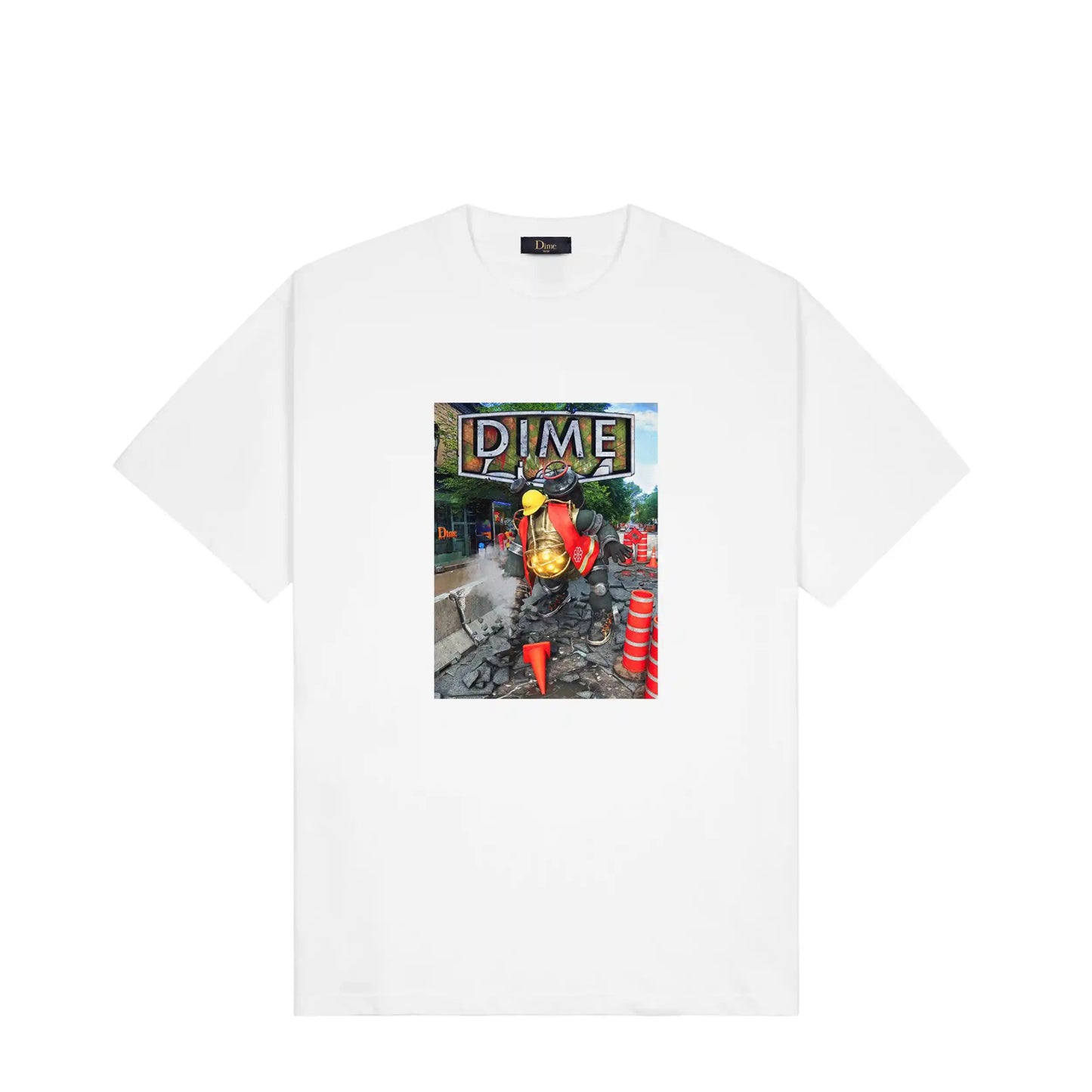 Dime Pothole T-Shirt, white - Tiki Room Skateboards - 1