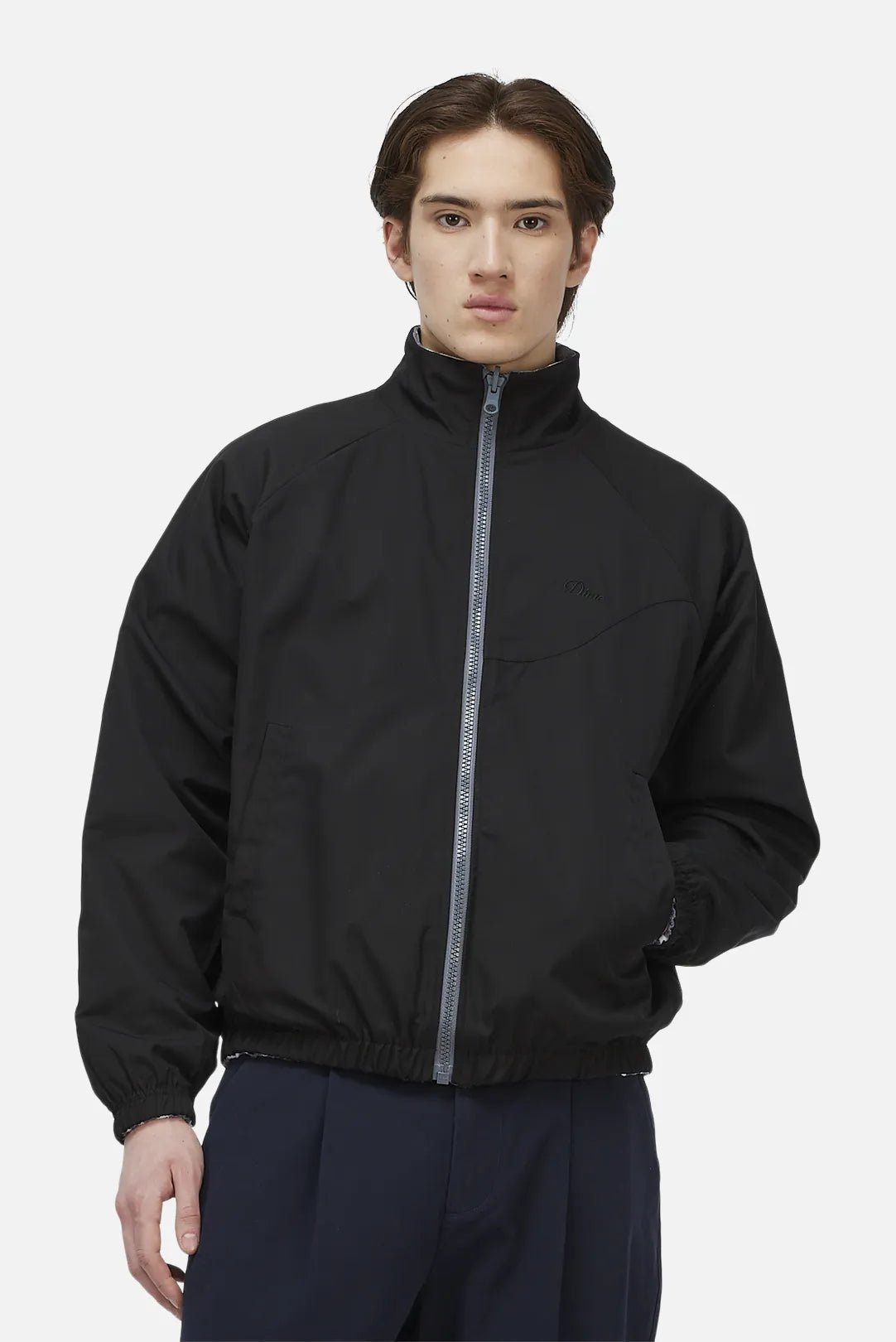 Dime Reversible Chilling Fleece, gray/black - Tiki Room Skateboards - 12