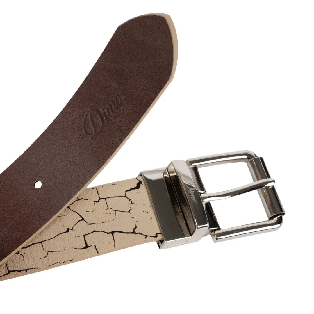 Dime Reversible Leather Belt, beige/brown - Tiki Room Skateboards - 2