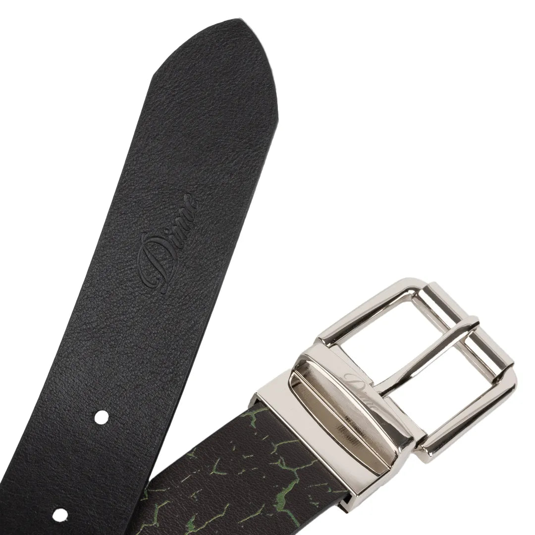 Dime Reversible Leather Belt, black/black - Tiki Room Skateboards - 3