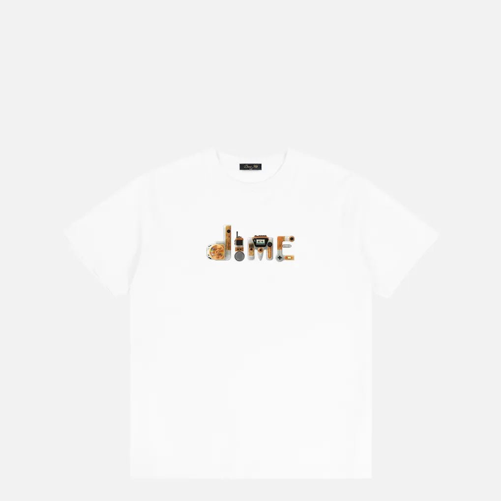 Dime Tech T-Shirt, white - Tiki Room Skateboards - 1