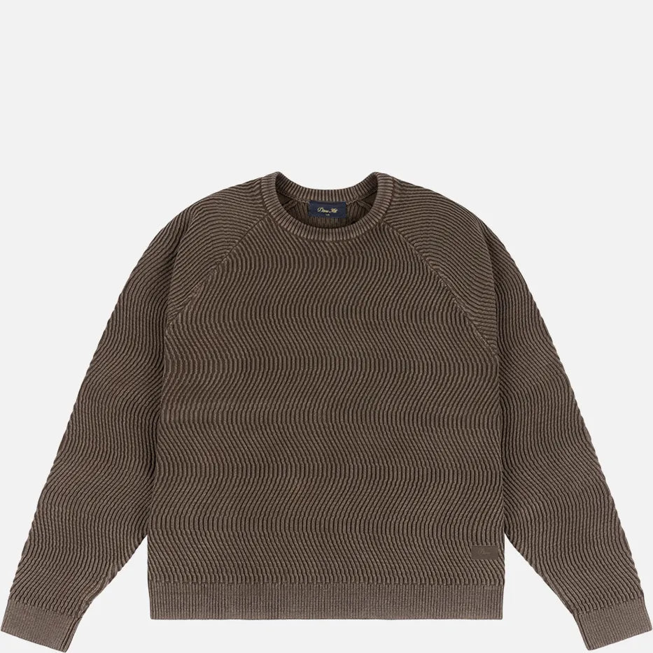 Dime Wave Knit Sweater, brown - Tiki Room Skateboards - 1