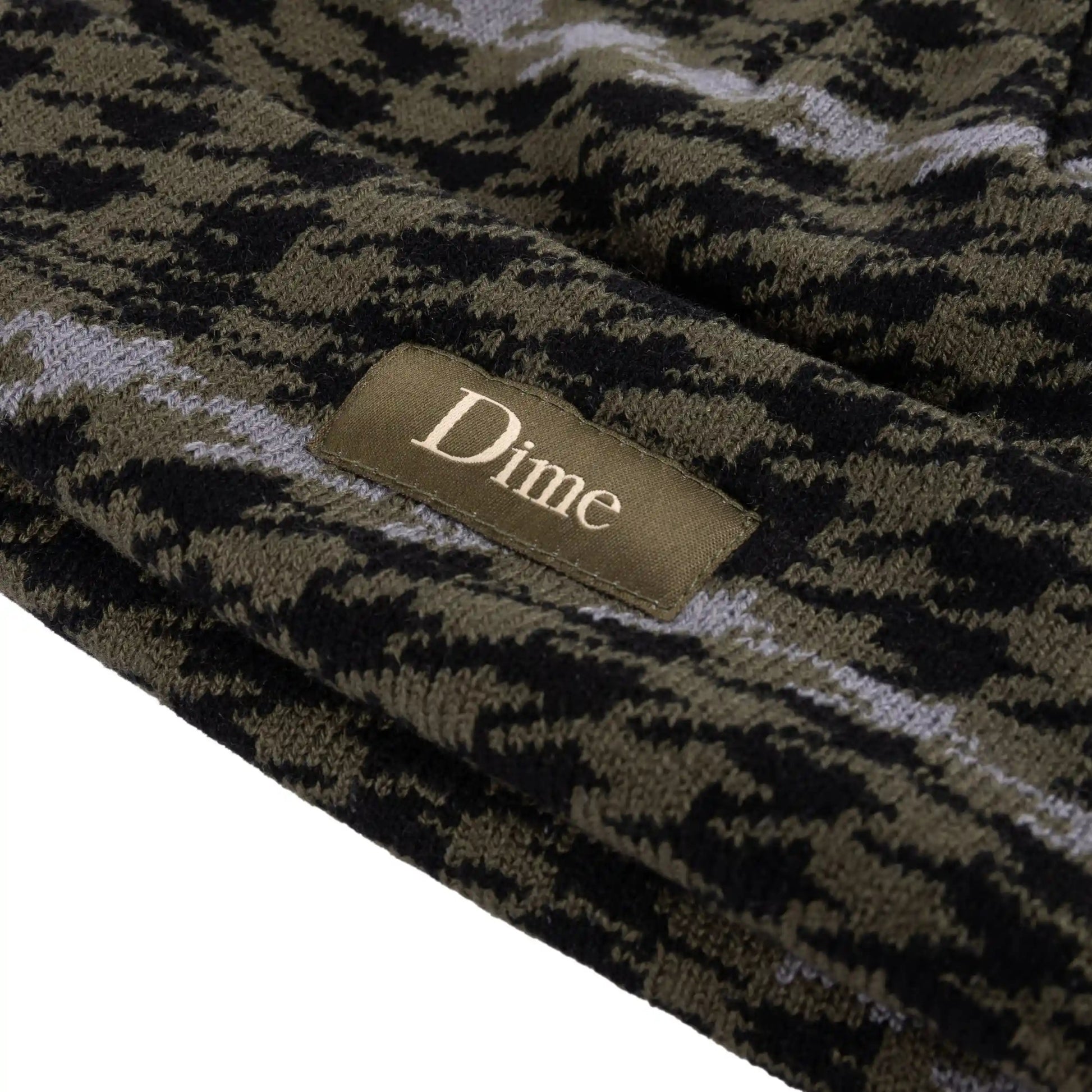 Dime Wavetooth Cuff Beanie, army green - Tiki Room Skateboards - 3