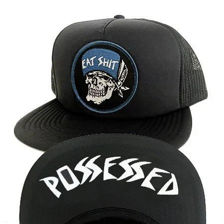 Dogtown Eat Shit Patch Flip Mesh Hat, black - Tiki Room Skateboards - 1