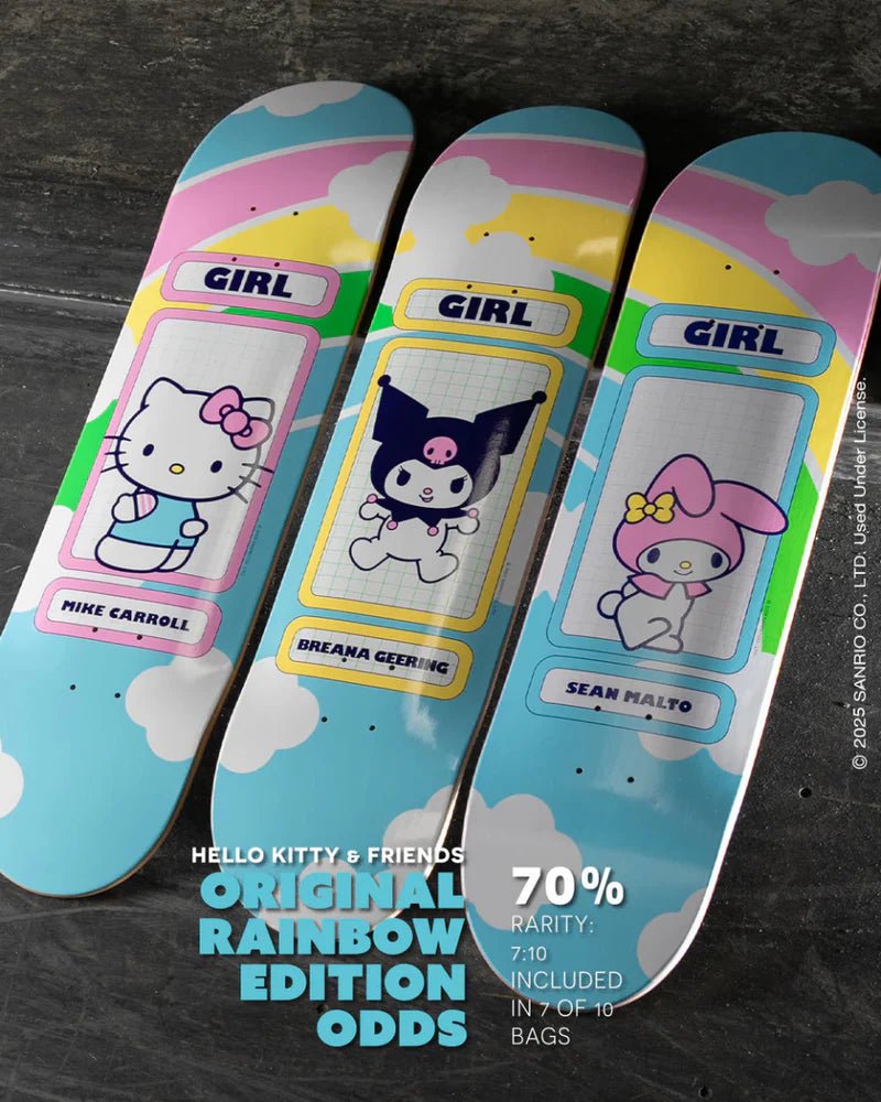 Girl Carroll Hello Kitty Rainbow Deck (8.5”) - Tiki Room Skateboards - 2