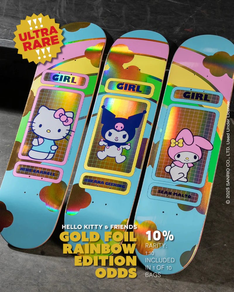 Girl Carroll Hello Kitty Rainbow Deck (8.5”) - Tiki Room Skateboards - 3