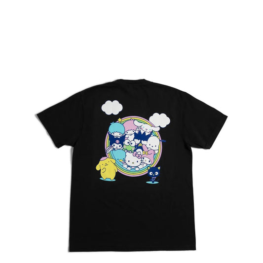 Girl Hello Kitty Rainbow Circle Tee, black - Tiki Room Skateboards - 1