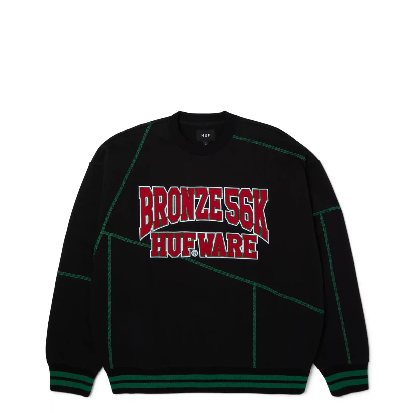 HUF Bronze Hufware Crewneck, black - Tiki Room Skateboards - 1