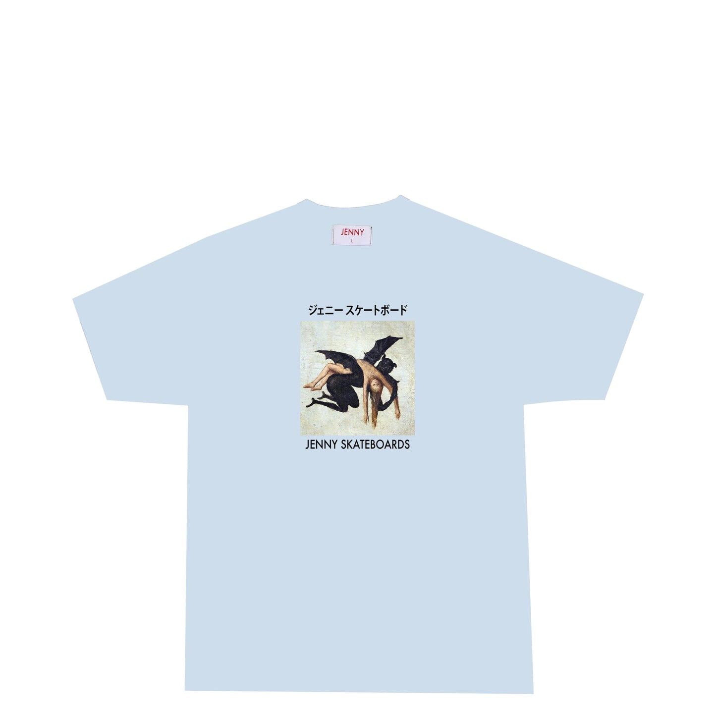 Jenny Bat Boy Tee, powder blue - Tiki Room Skateboards - 1