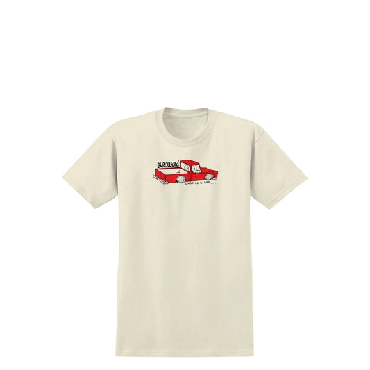 Krooked Double Ok Tee, cream w/ multi color print - Tiki Room Skateboards - 1