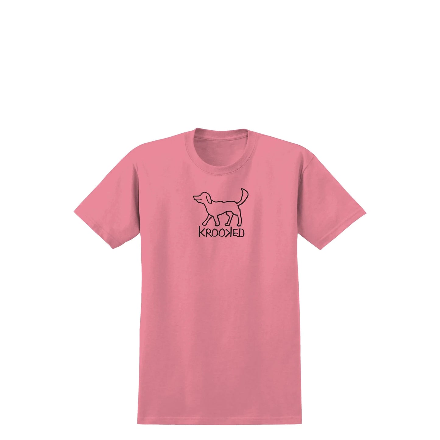 Krooked El Perro Tee, pink w/ black print - Tiki Room Skateboards - 1