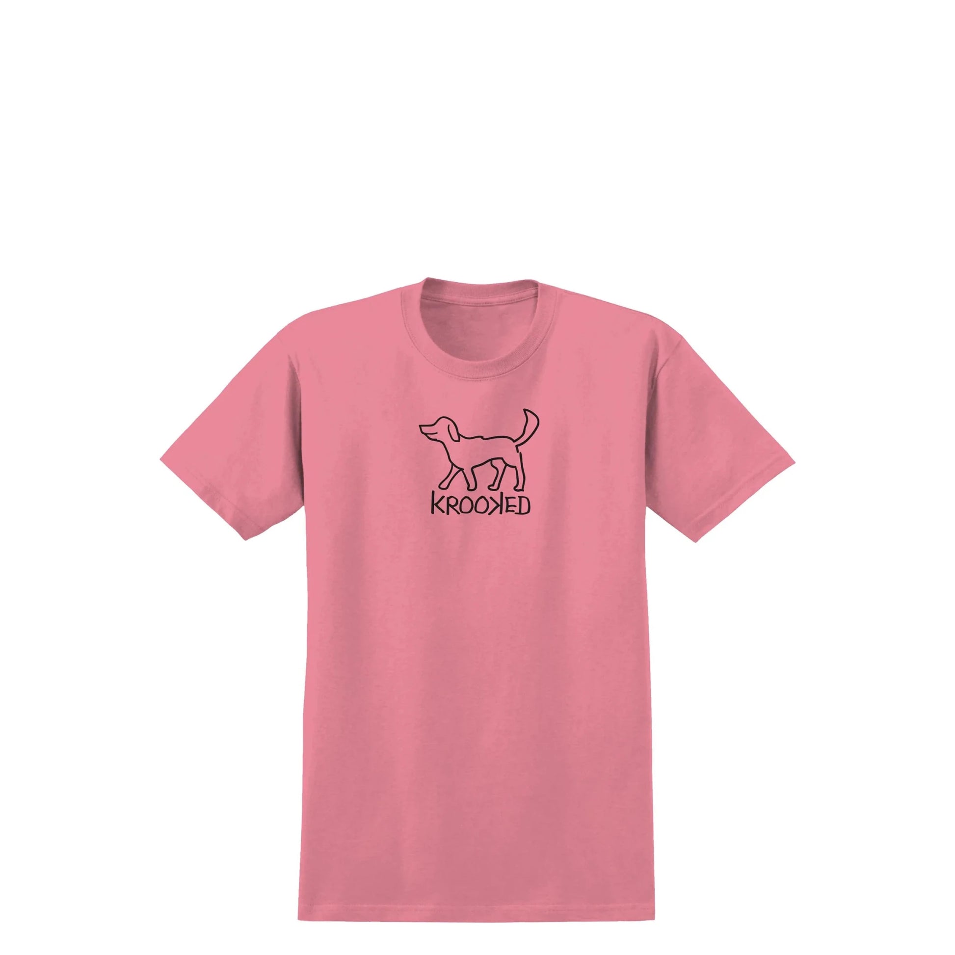 Krooked El Perro Tee, pink w/ black print - Tiki Room Skateboards - 1