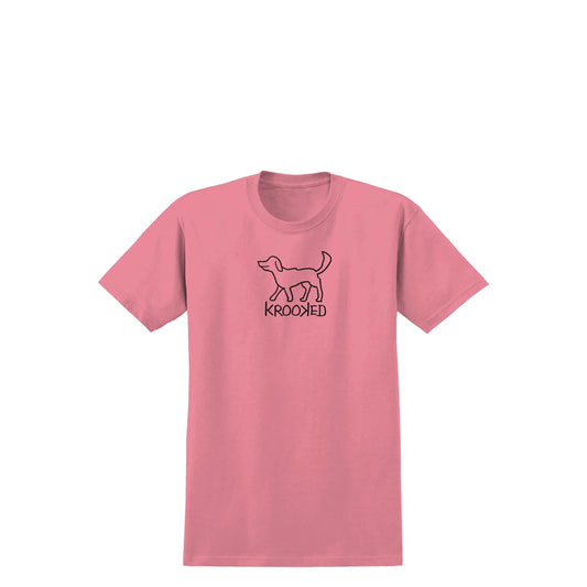 Krooked El Perro Tee, pink w/ black print - Tiki Room Skateboards - 1