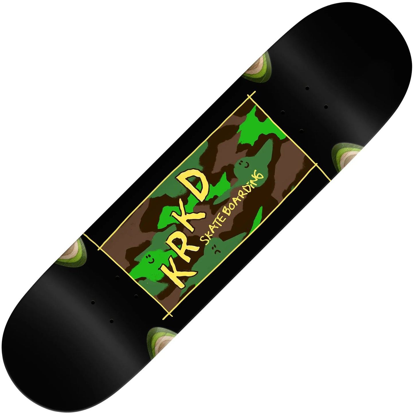 Krooked Kamo Deck (Wheel Wells) (8.25"), black - Tiki Room Skateboards - 1
