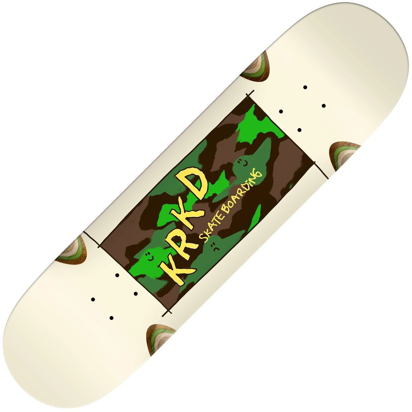 Krooked Kamo Deck (Wheel Wells) (8.5"), white - Tiki Room Skateboards - 1