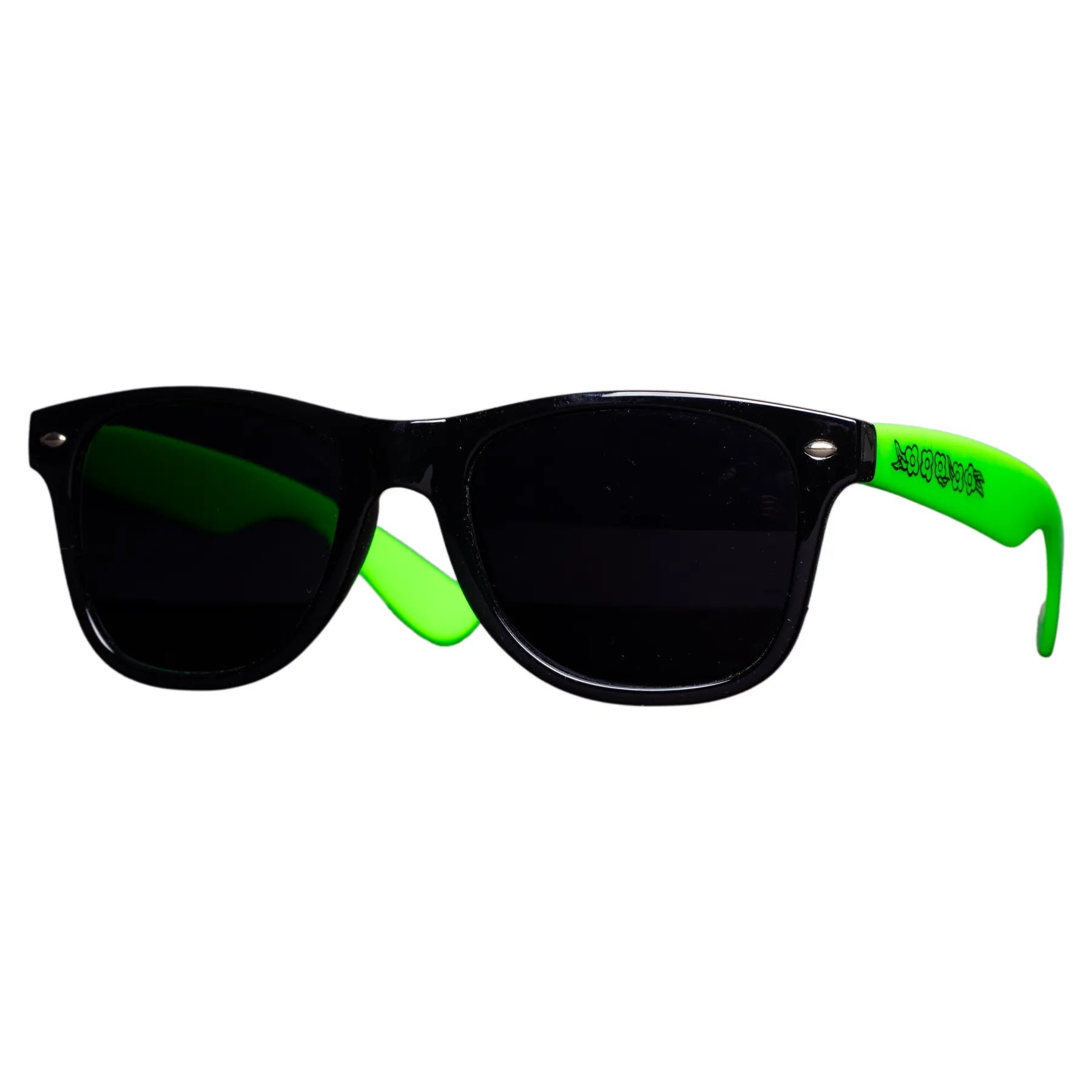 Krooked Krooked Eyes Sunglasses, green/black - Tiki Room Skateboards - 1