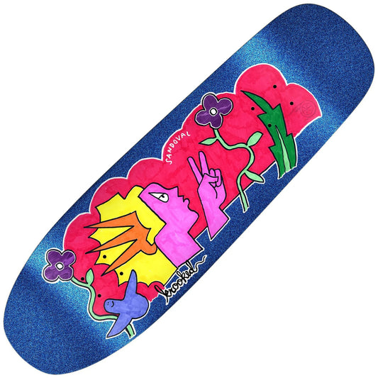 Krooked Sandoval Peace Sign Deck (9.81"), blue - Tiki Room Skateboards - 1
