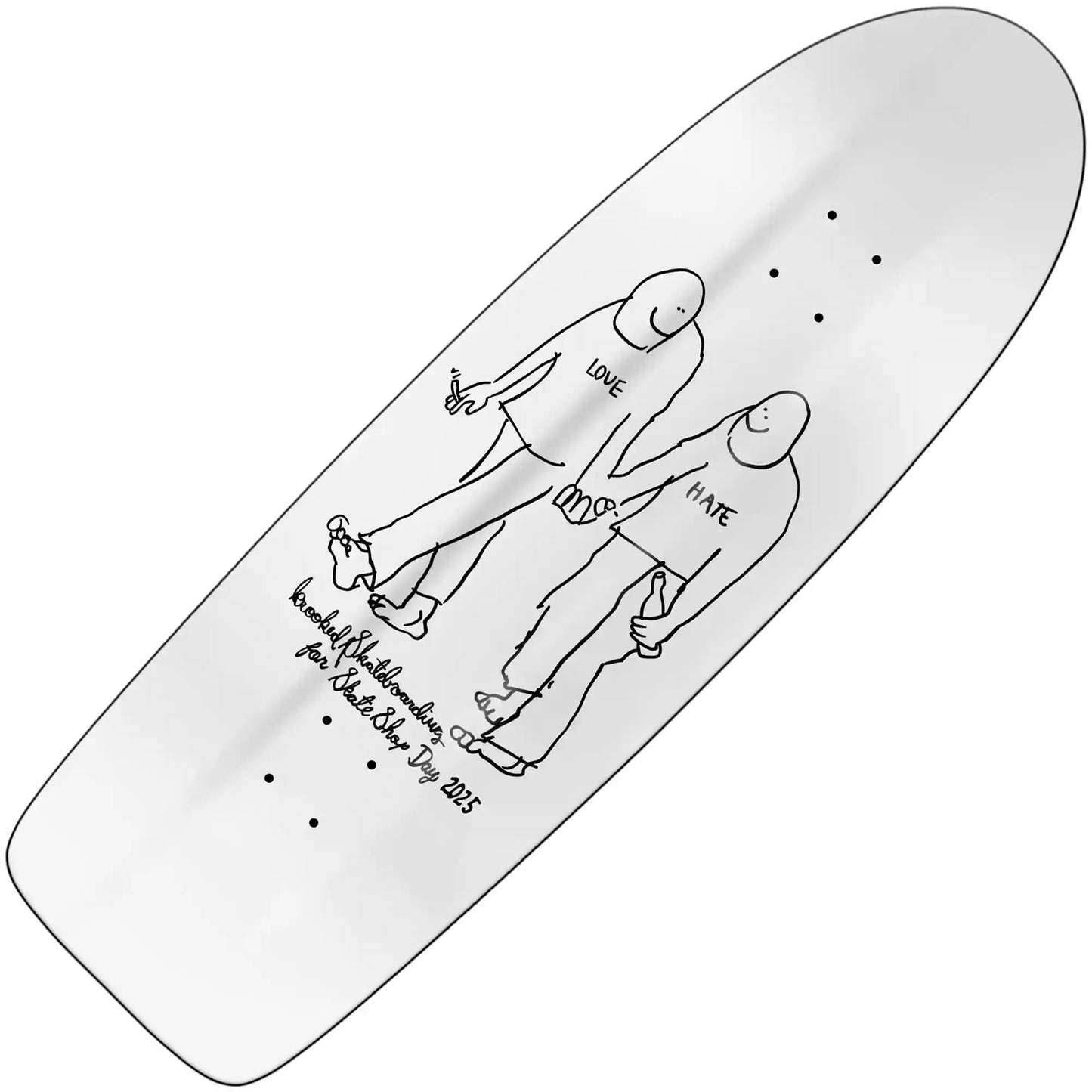 Krooked SSD25 Beamer Love Deck (10.75"), white - Tiki Room Skateboards - 2