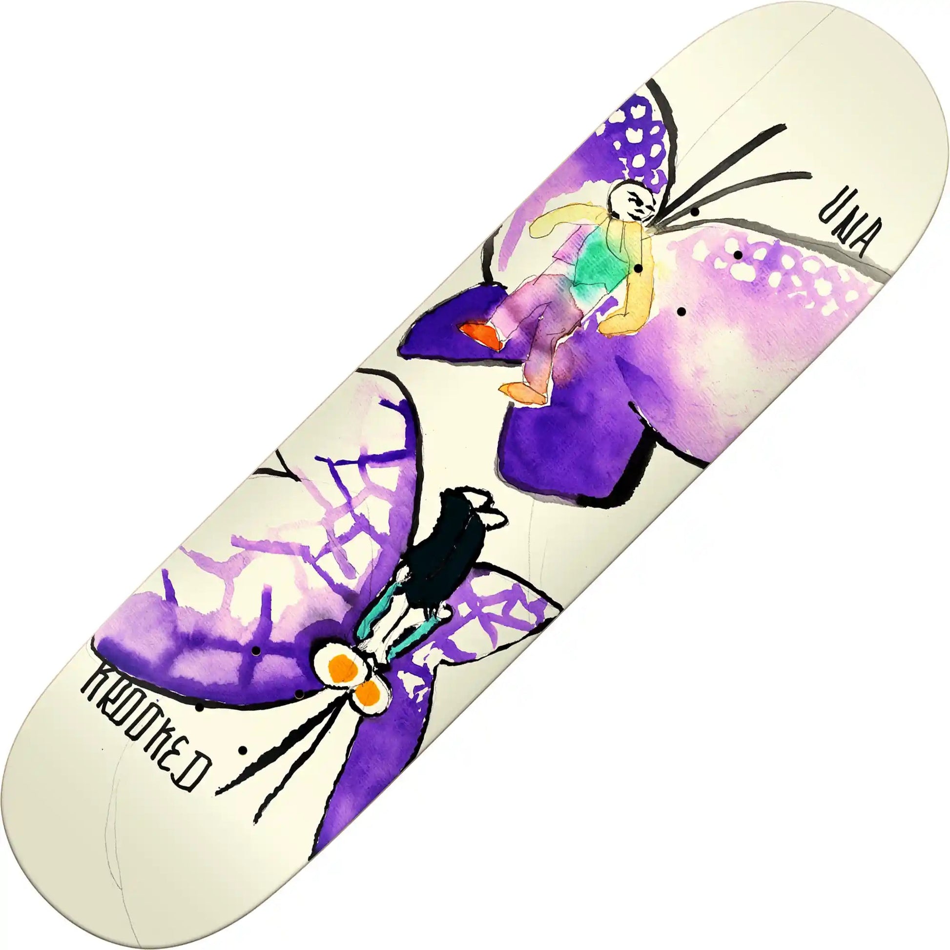 Krooked Una Butterflies Deck (8.28”) - Tiki Room Skateboards - 1