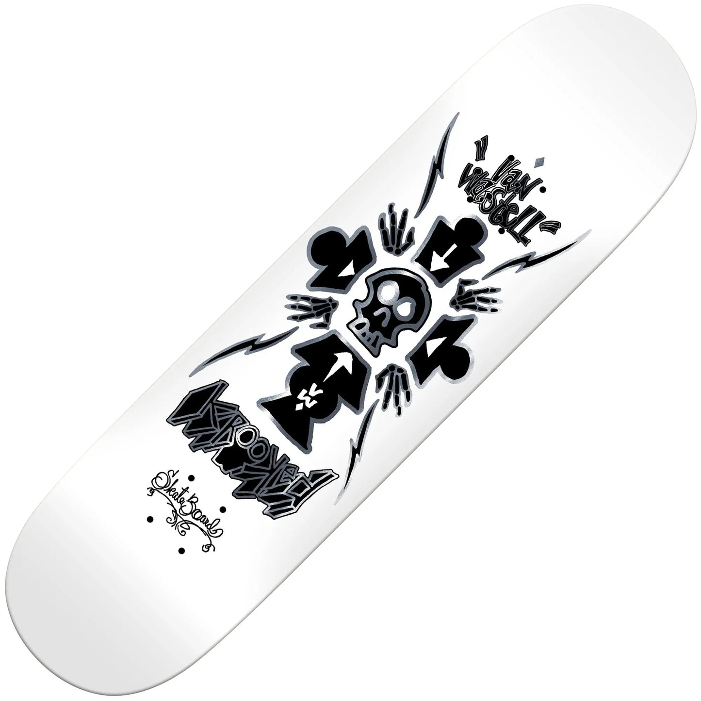 Krooked Wastell Redux True Fit Deck (8.25"), white - Tiki Room Skateboards - 1