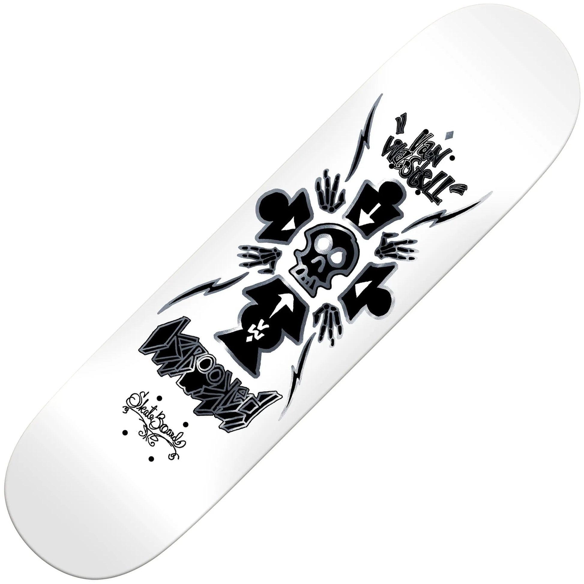 Krooked Wastell Redux True Fit Deck (8.25"), white - Tiki Room Skateboards - 1
