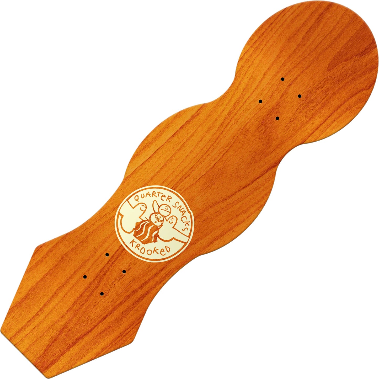 Krooked X Quarter Snacks Snackman Cruiser Deck (9.0”) - Tiki Room Skateboards - 2