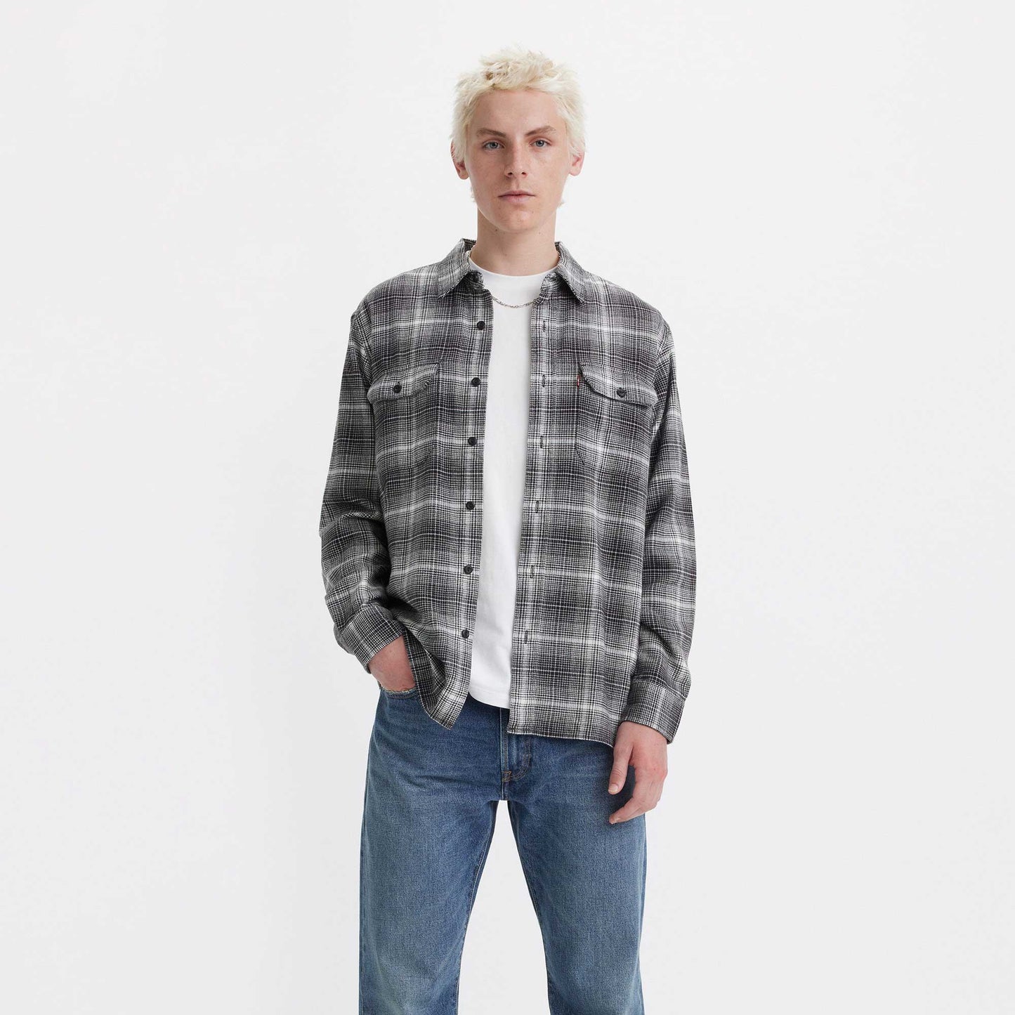 Levi's Classic Worker Shirt, ametrine plaid meteorite - Tiki Room Skateboards - 1