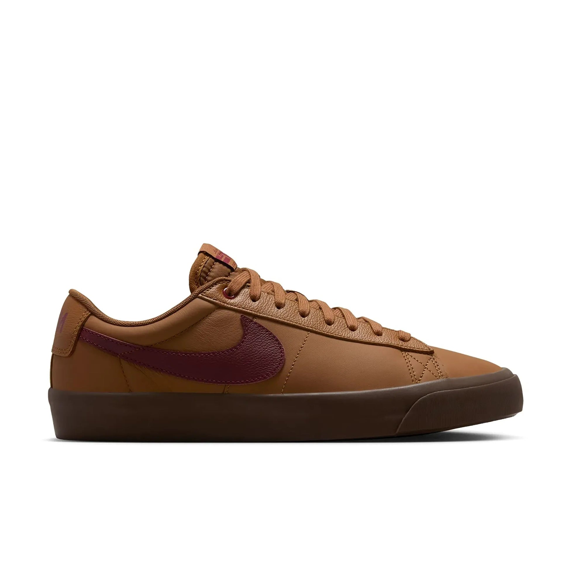 Nike SB Blazer Low Pro GT, lt british tan/dark team red - Tiki Room Skateboards - 1