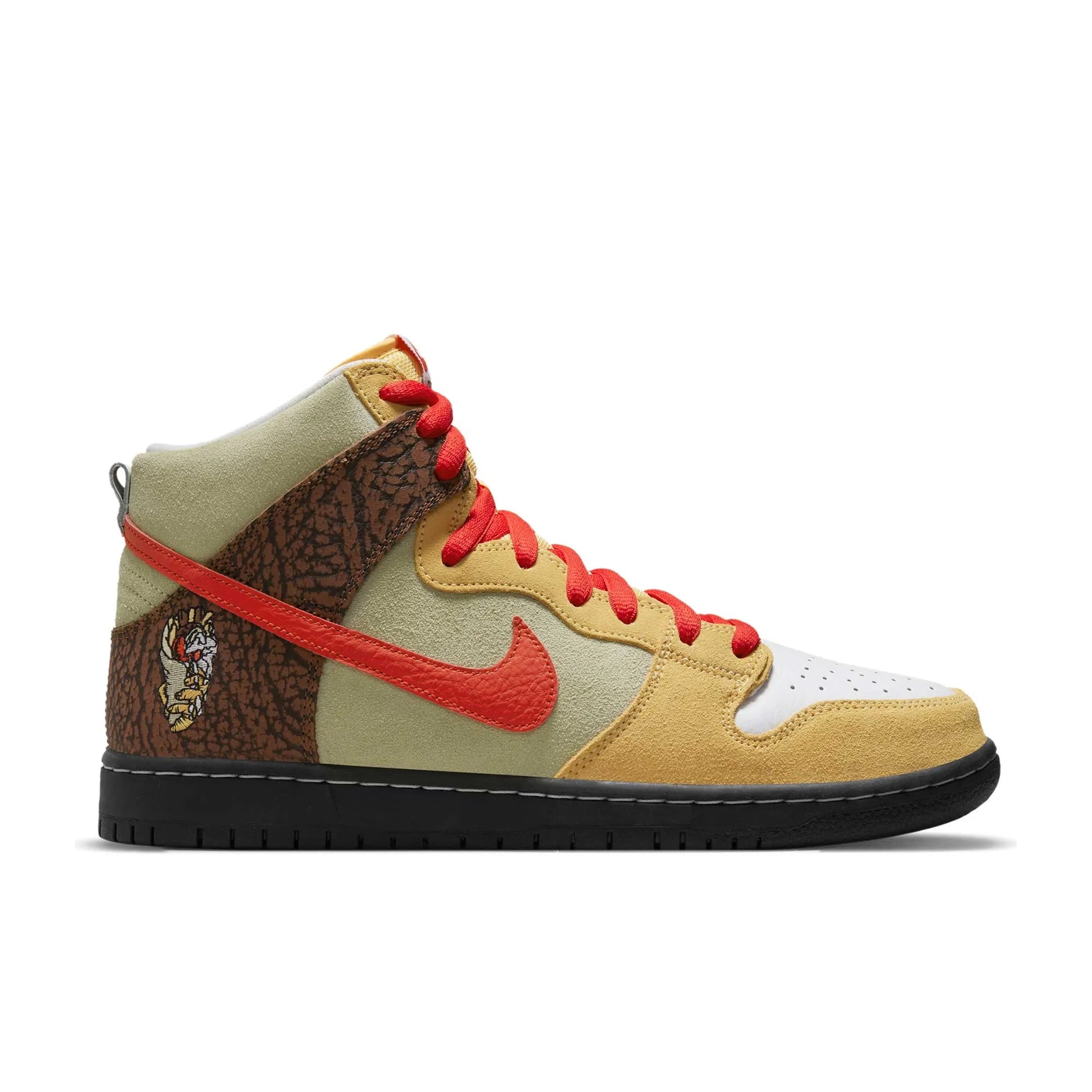 Nike SB Dunk High Pro Kebab, topaz gold/chile red - fauna brown - white - Tiki Room Skateboards - 1