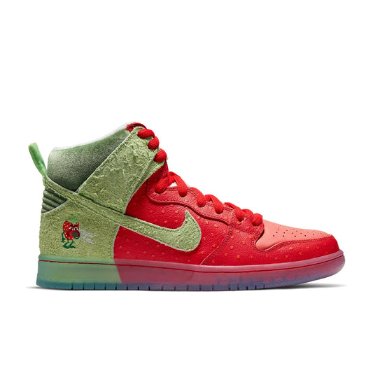 Nike SB Dunk High Pro, university red/spinach green - magic ember - Tiki Room Skateboards - 1