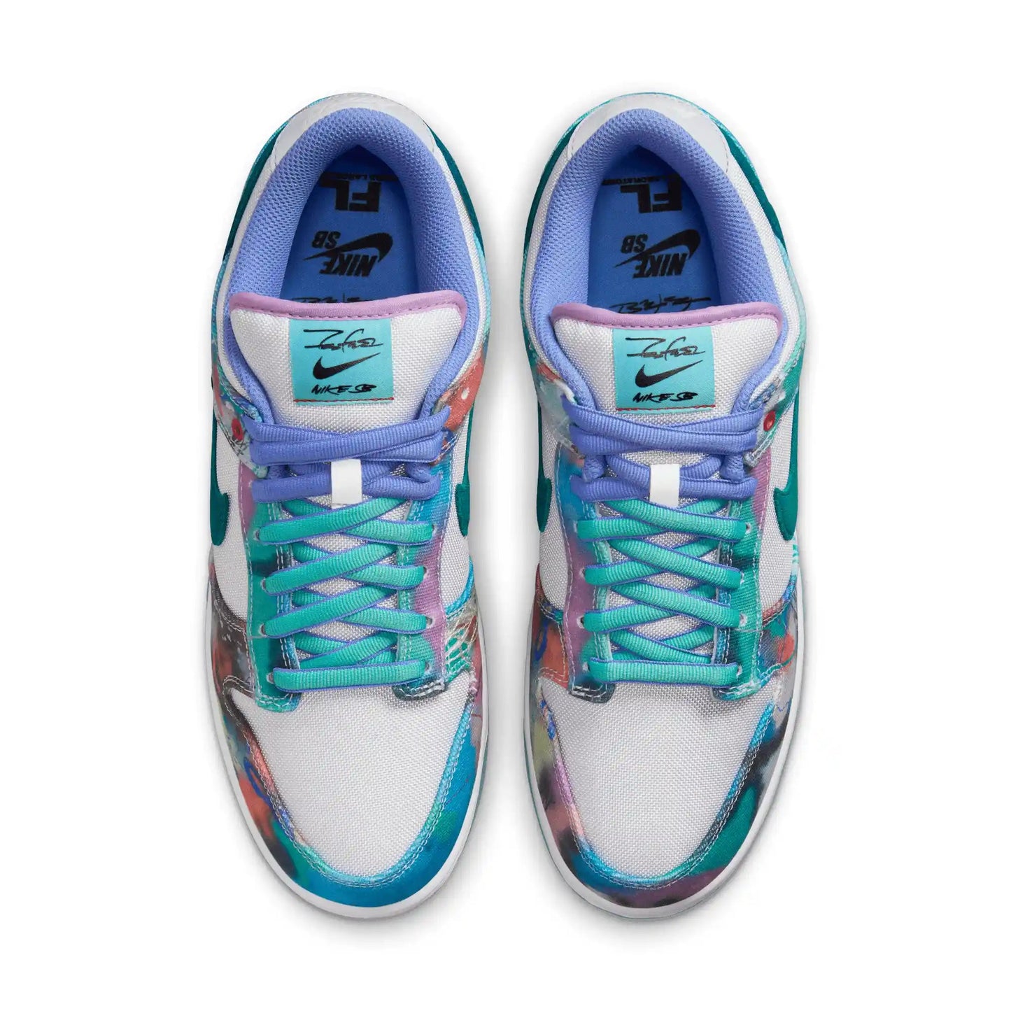 Nike SB Dunk Low OG Futura, bleached aqua/geode teal - white - Tiki Room Skateboards - 3