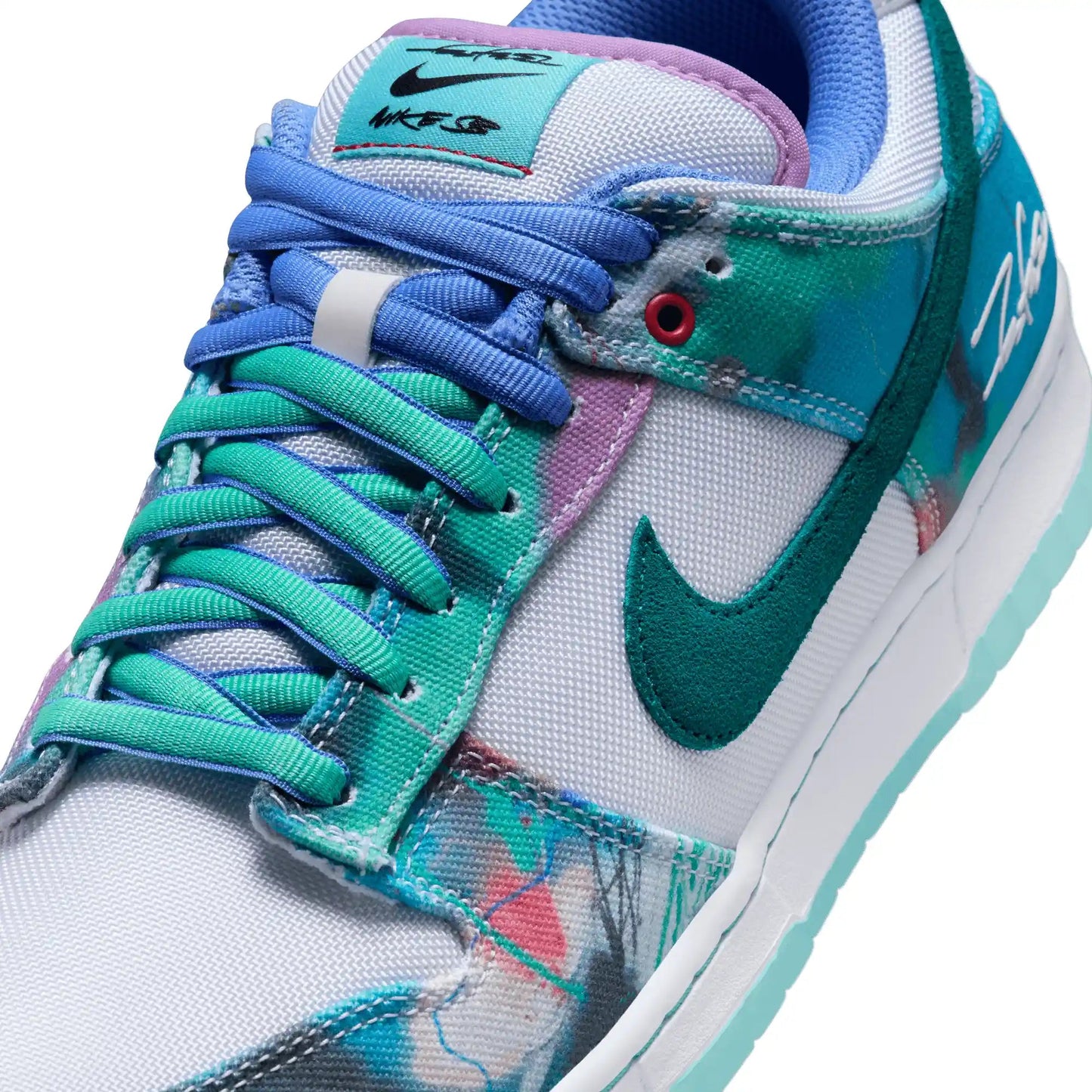 Nike SB Dunk Low OG Futura, bleached aqua/geode teal - white - Tiki Room Skateboards - 13