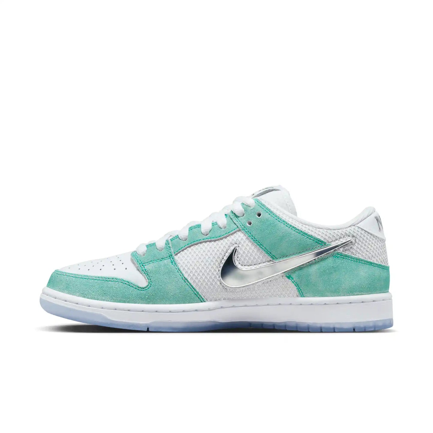 Nike SB Dunk Low Pro April, racer blue/metallic silver - white - Tiki Room Skateboards - 10