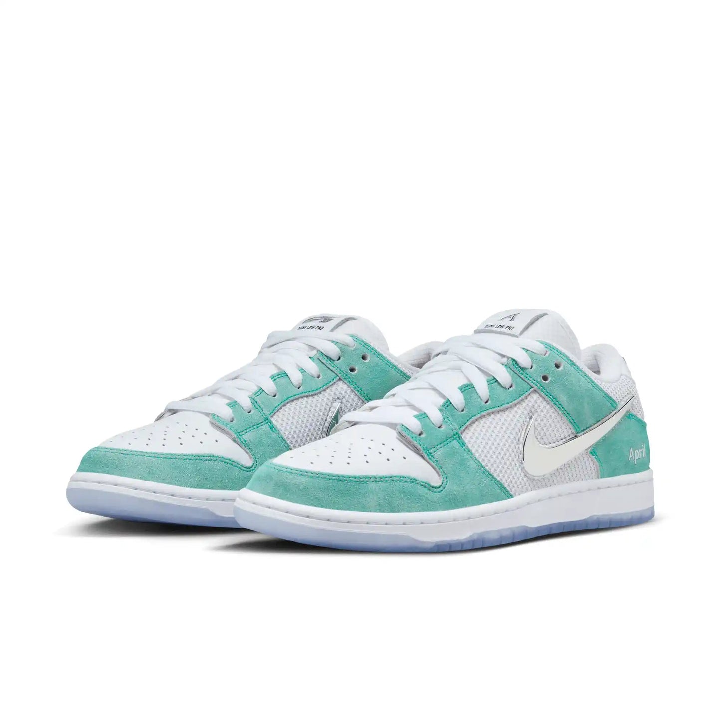 Nike SB Dunk Low Pro April, racer blue/metallic silver - white - Tiki Room Skateboards - 2