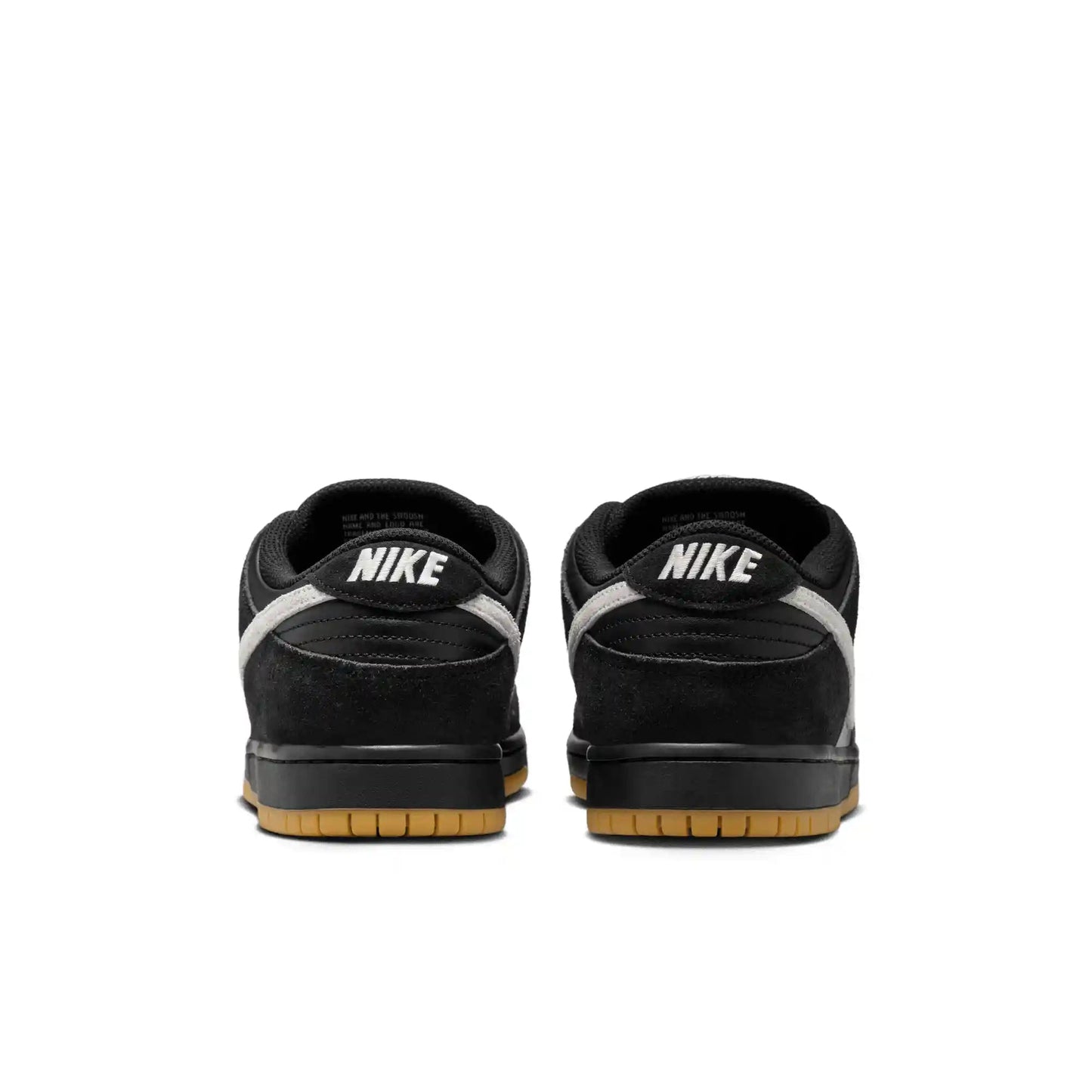 Nike SB Dunk Low Pro, black/white - black - gum light brown - Tiki Room Skateboards - 5