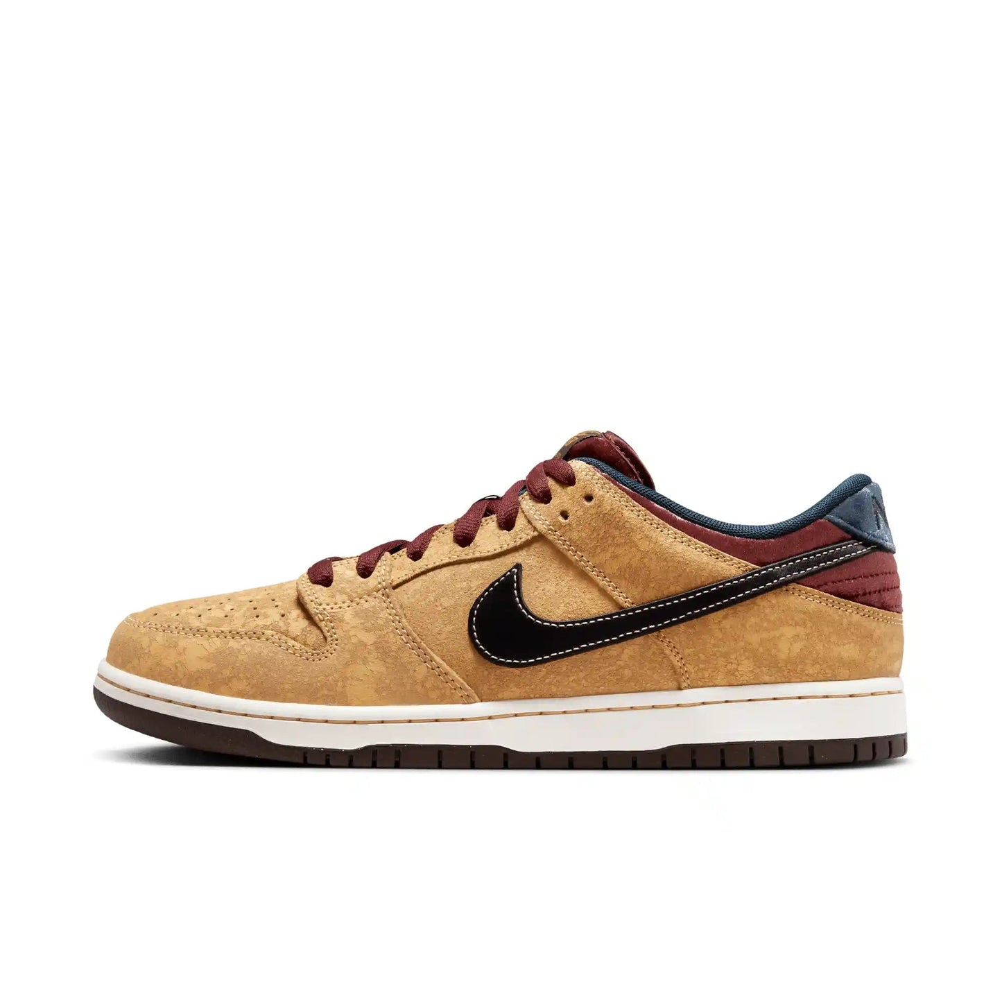 Nike SB Dunk Low Pro, celestial gold/black - dark team red - Tiki Room Skateboards - 10