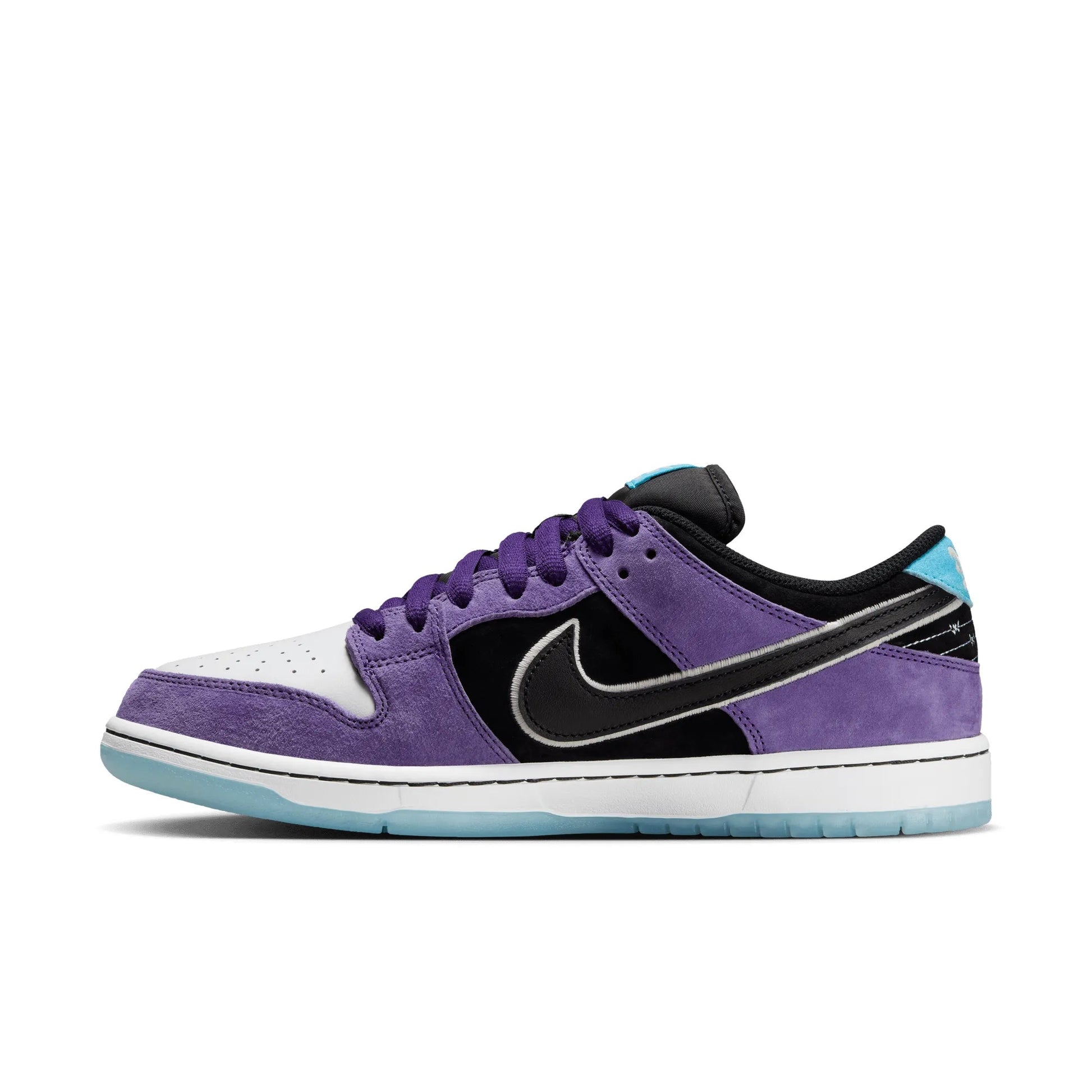 Nike SB Dunk Low Pro, court purple/black - white - lagoon pulse - Tiki Room Skateboards - 13